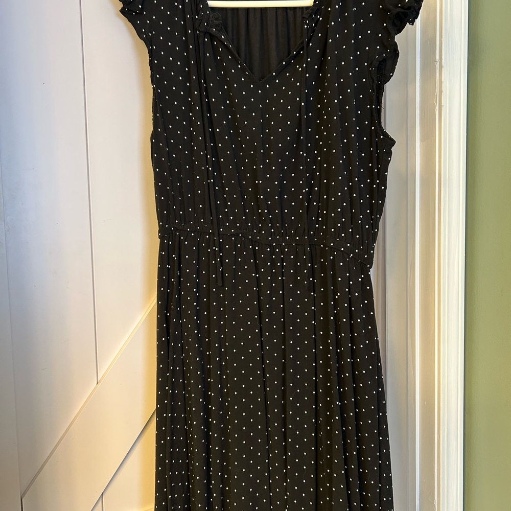 Black and white polka dot dress